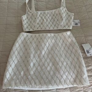 Forever 21 white skirt set